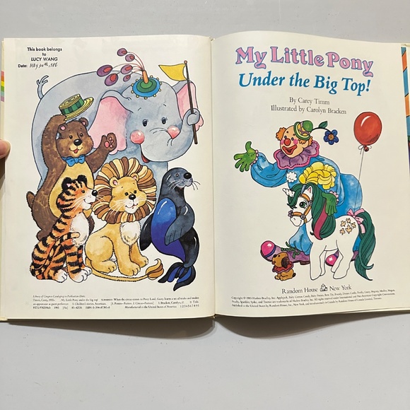 RARE Vintage 1985 My Little Pony Under the Big Top Hard Cover Story Book Bradley - Picture 4 of 13